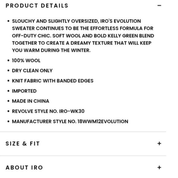 Iro Evolution Sweater in Emerald Green, sz XS - Picture 12 of 12